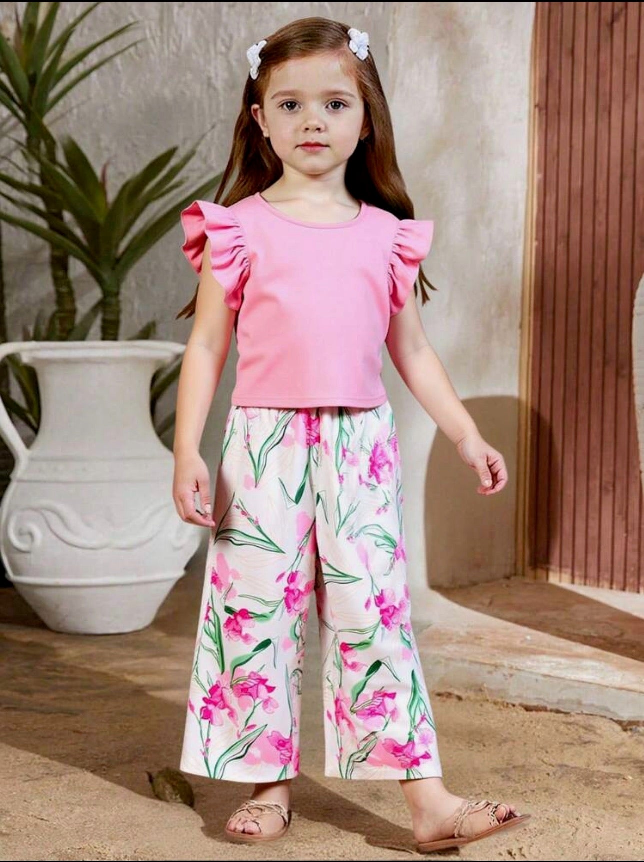 Conjunto de niña Floral Rosa