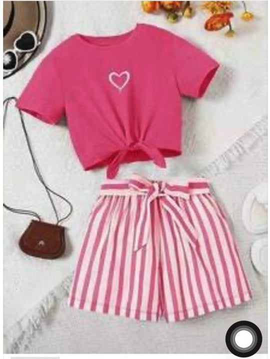 Conjunto de Niña Pink Heart Summer