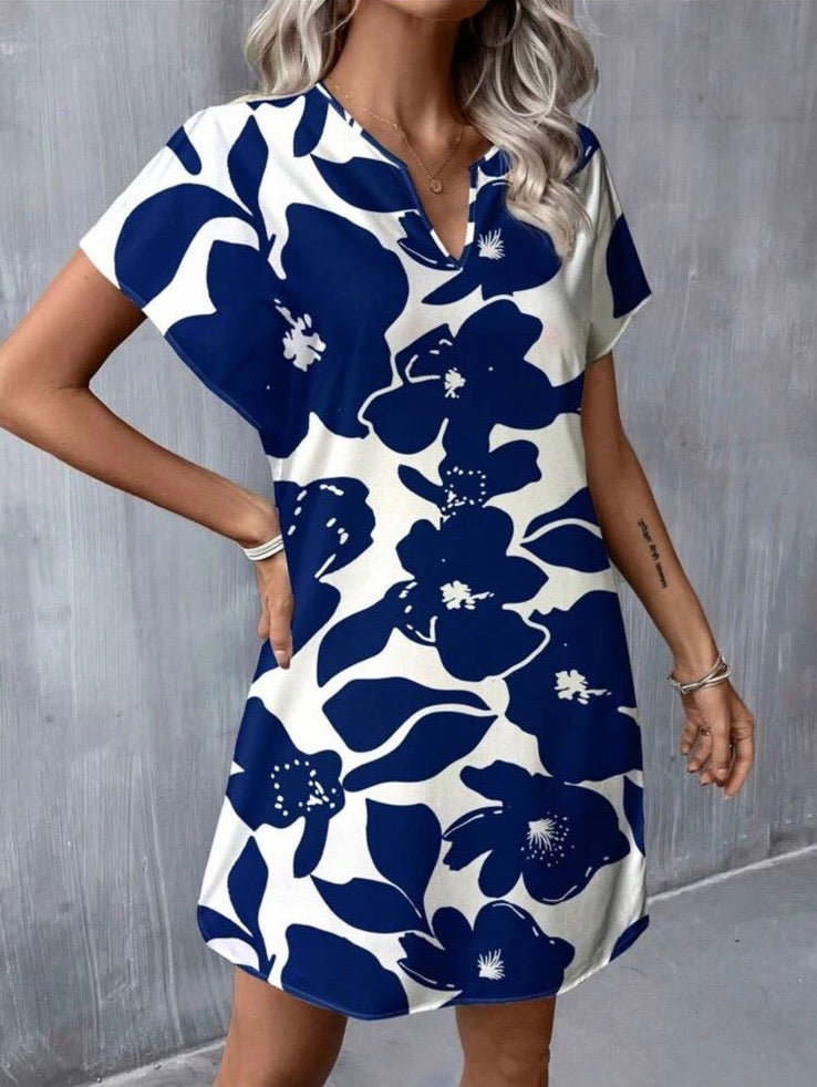 Vestido de Dama Blue Floral Chic