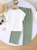 Conjunto de Niña Green Bow Style