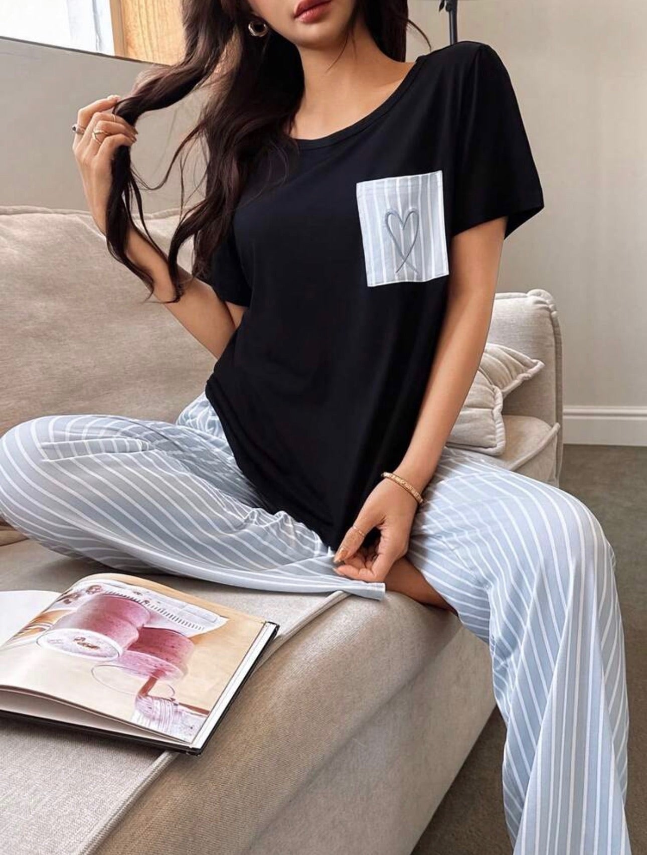 Pijama de Dama Pocket Rayas