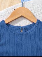 Conjunto de Niña Azul Texturizado