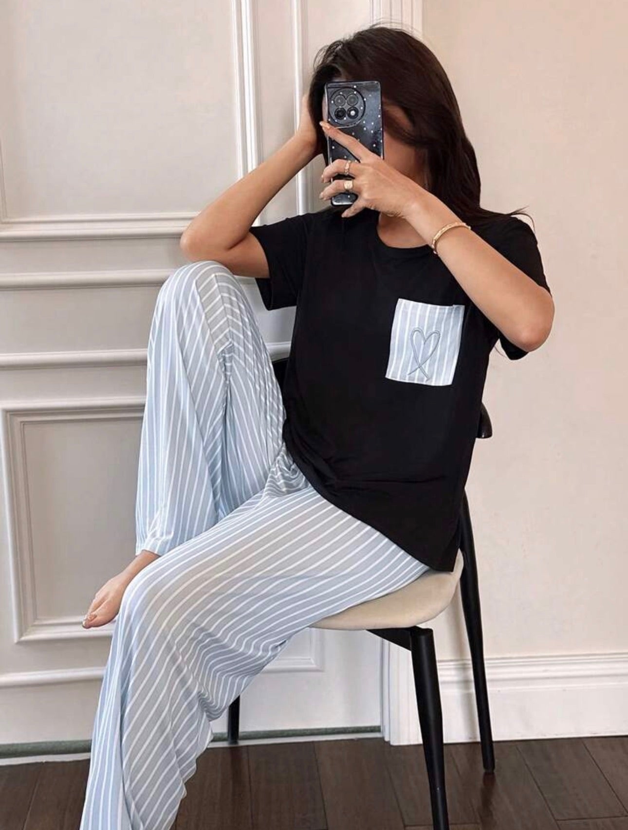 Pijama de Dama Pocket Rayas