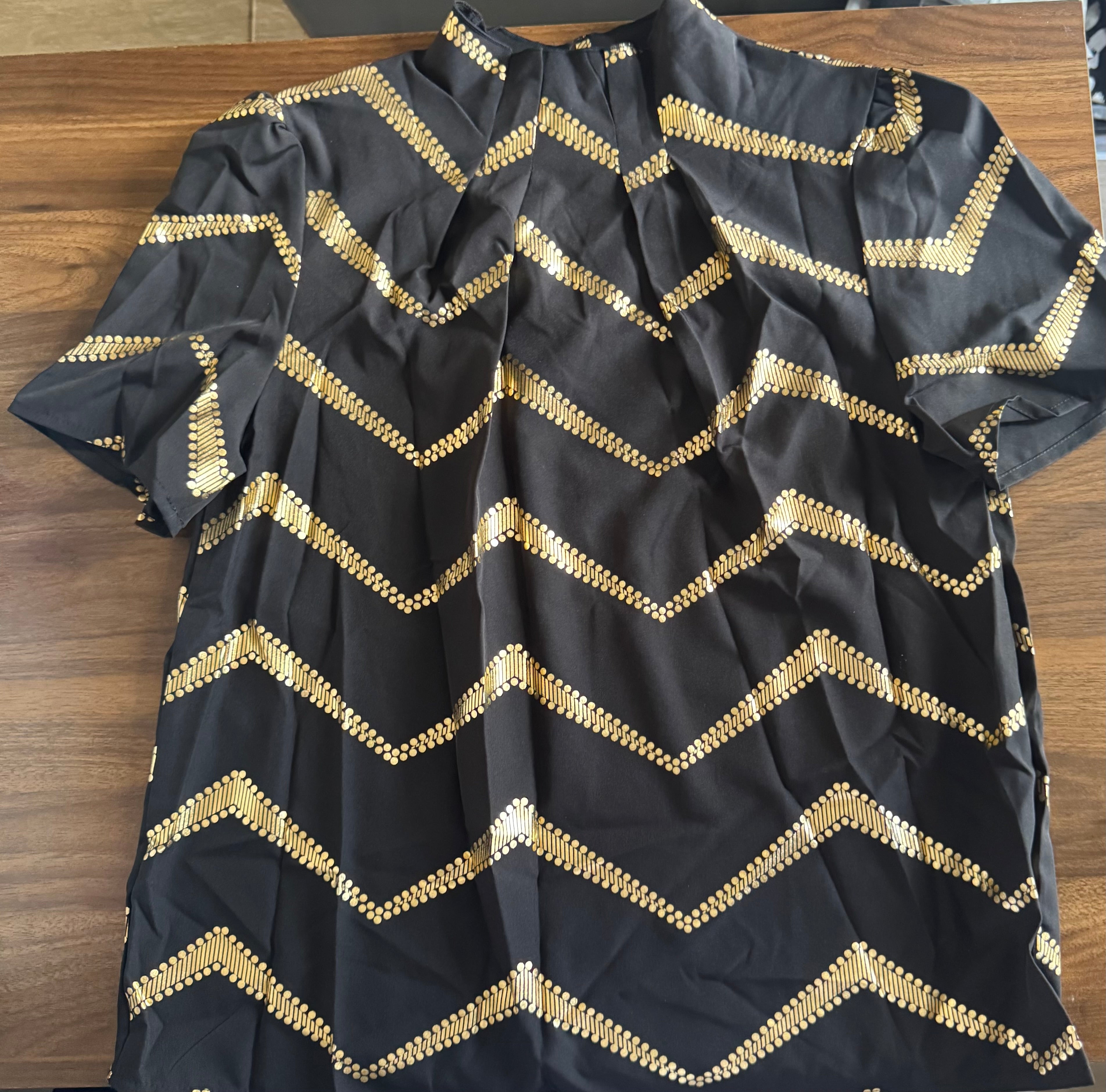 Blusa de Dama Black Chevron Shine
