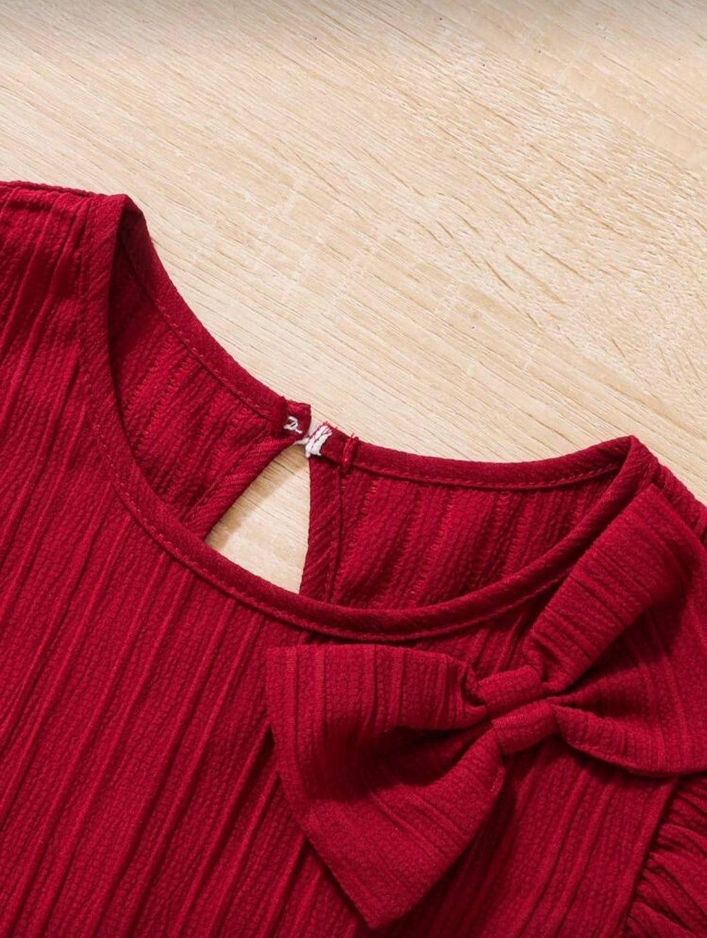 Vestido Infantil Red Bow Shoulder