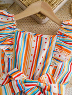 Enterizo Corto de Niña Rainbow Stripes