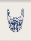 Blusa de dama estampado azul clásico