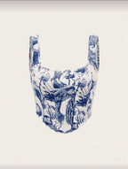 Blusa de dama estampado azul clásico