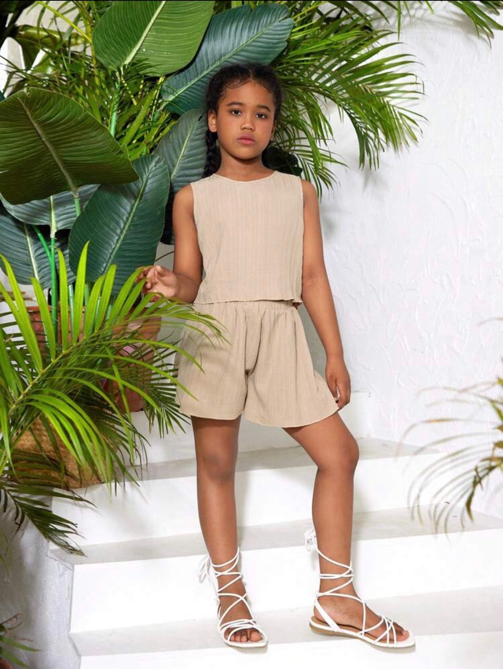 Conjunto de Niña Beige Minimal