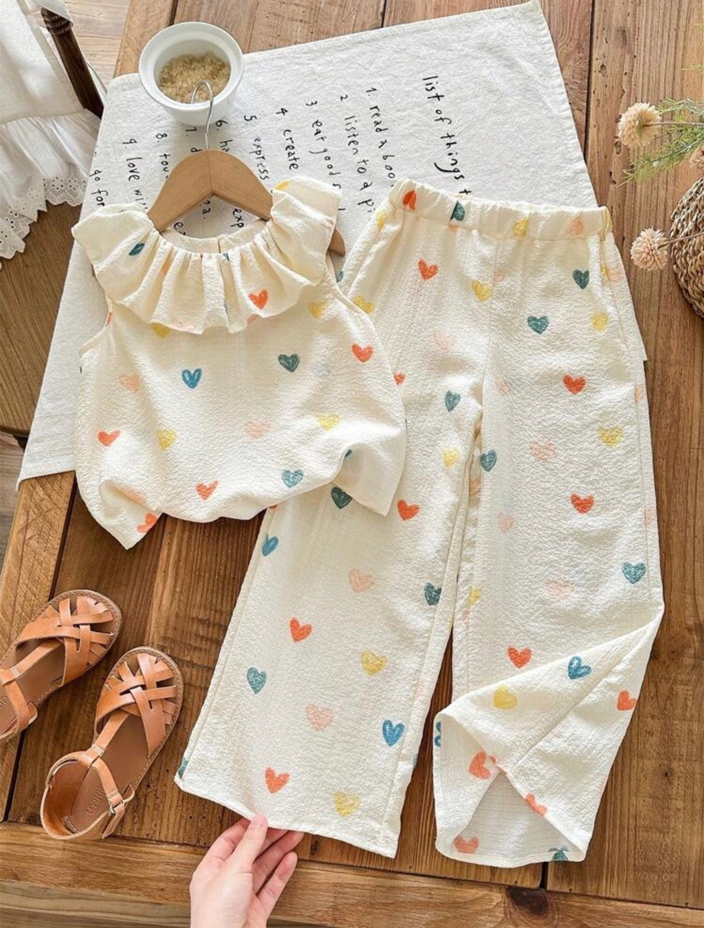 Conjunto de niña Corazones Pastel