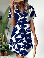 Vestido de Dama Blue Floral Chic