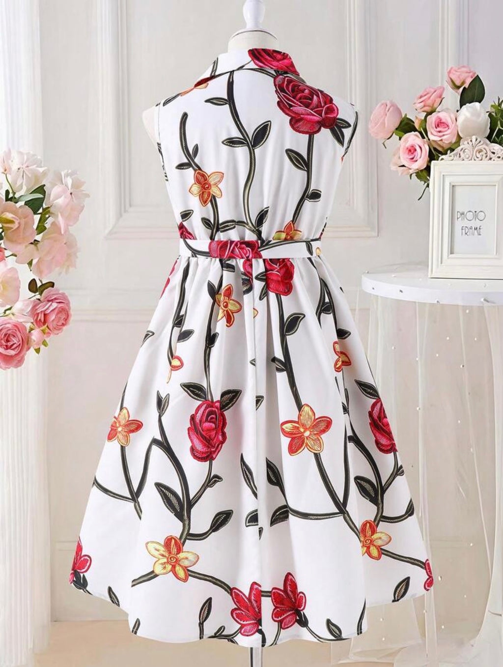 Vestido Infantil Rosas Encantadas