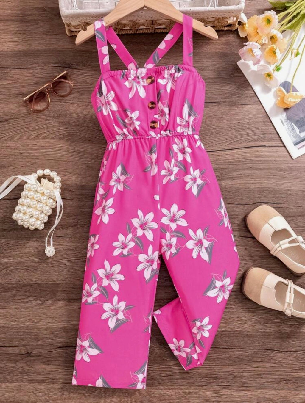 Enterizo de Niña Pink Floral Summer
