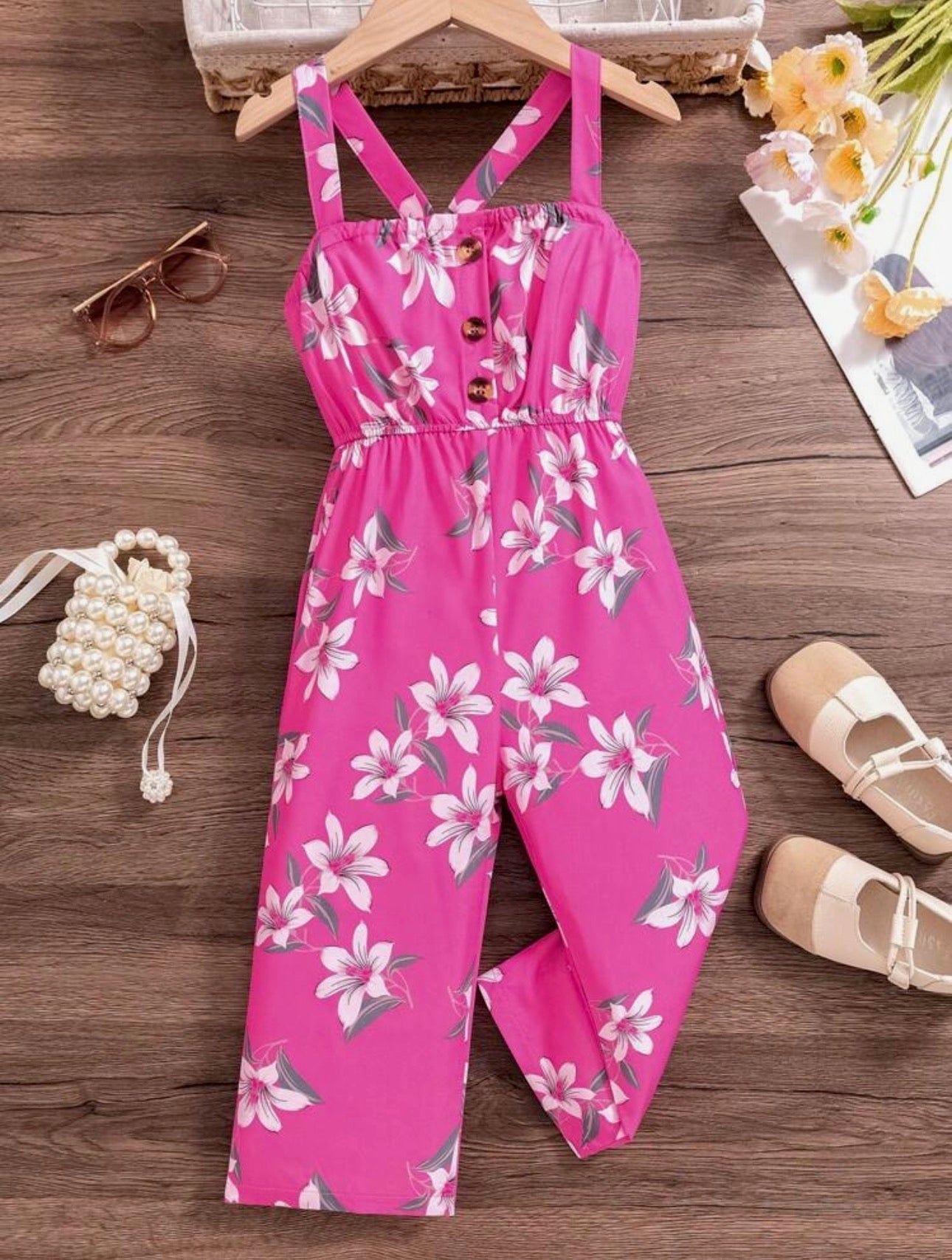Enterizo de Niña Pink Floral Summer