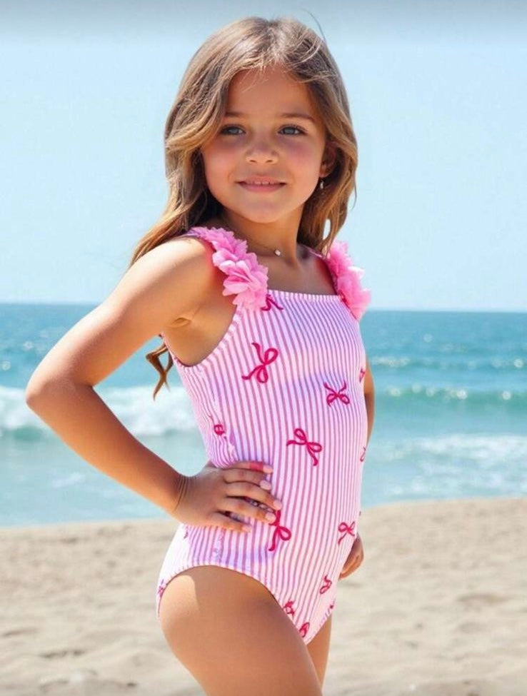 Traje de Baño Infantil Pink Stripes