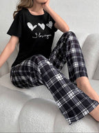 Pijama de Dama Corazones y Cuadros