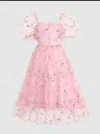 Vestido Infantil Princesa Rosa