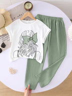Conjunto de Niña Green Bow Style