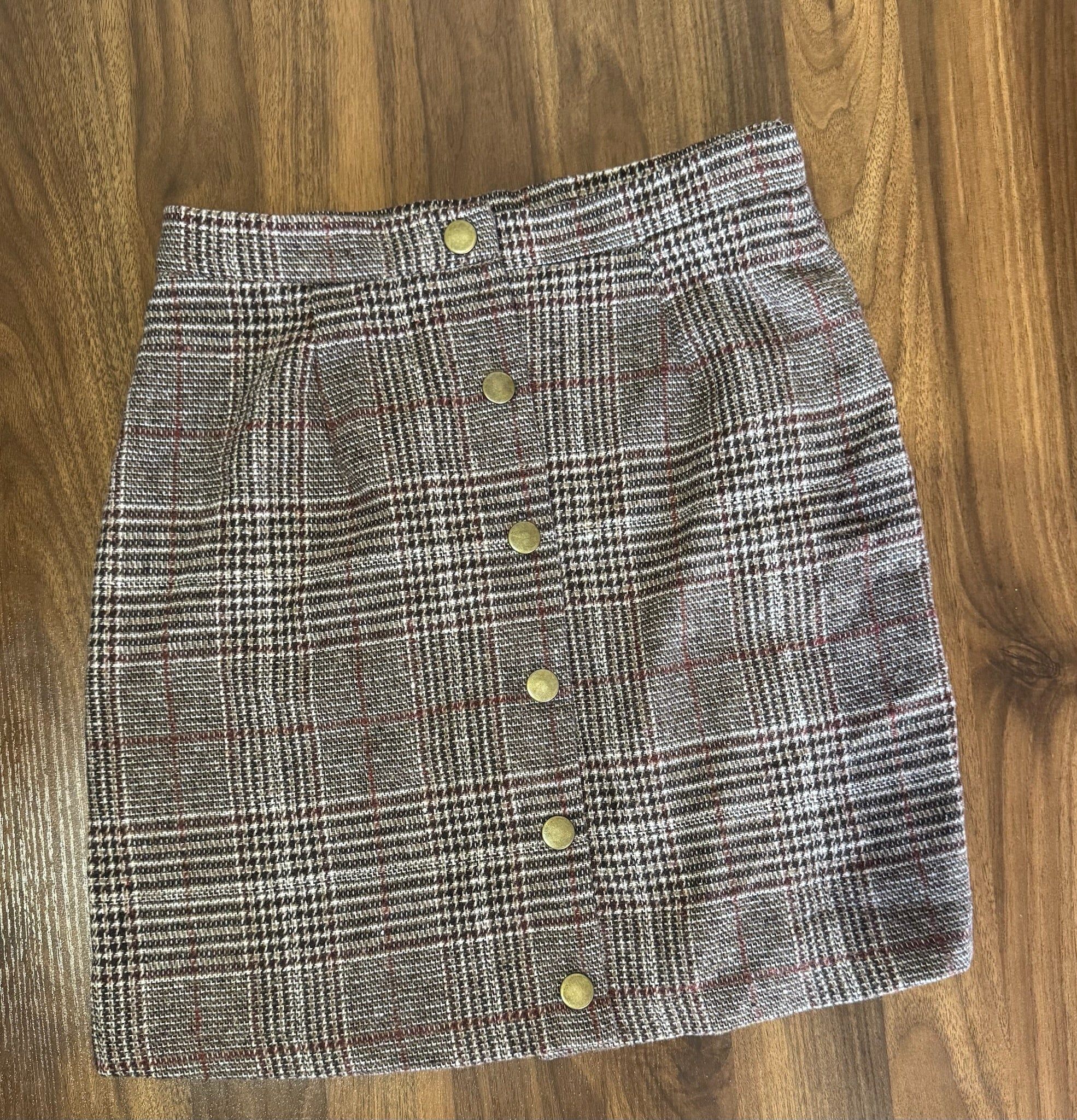 Falda de Dama Plaid Classic Buttons