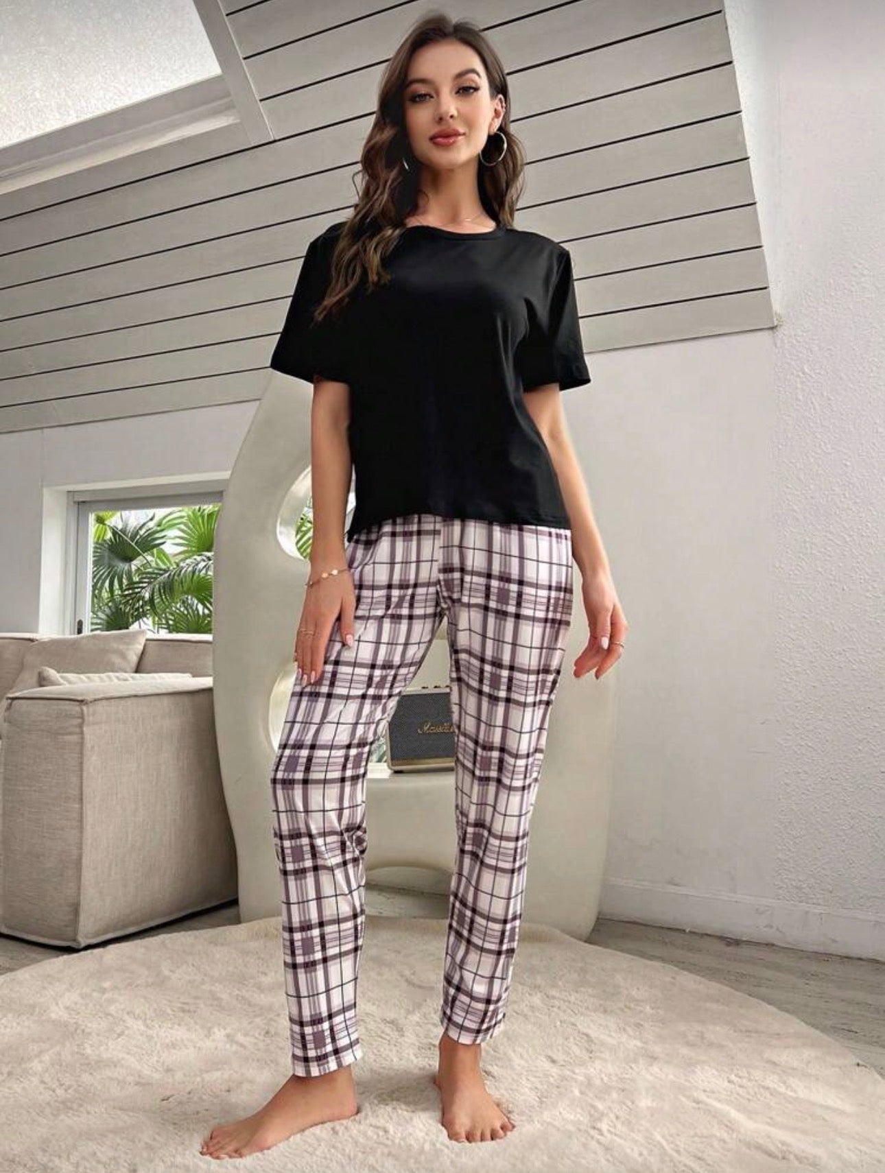 Pijama de Dama Purple Check