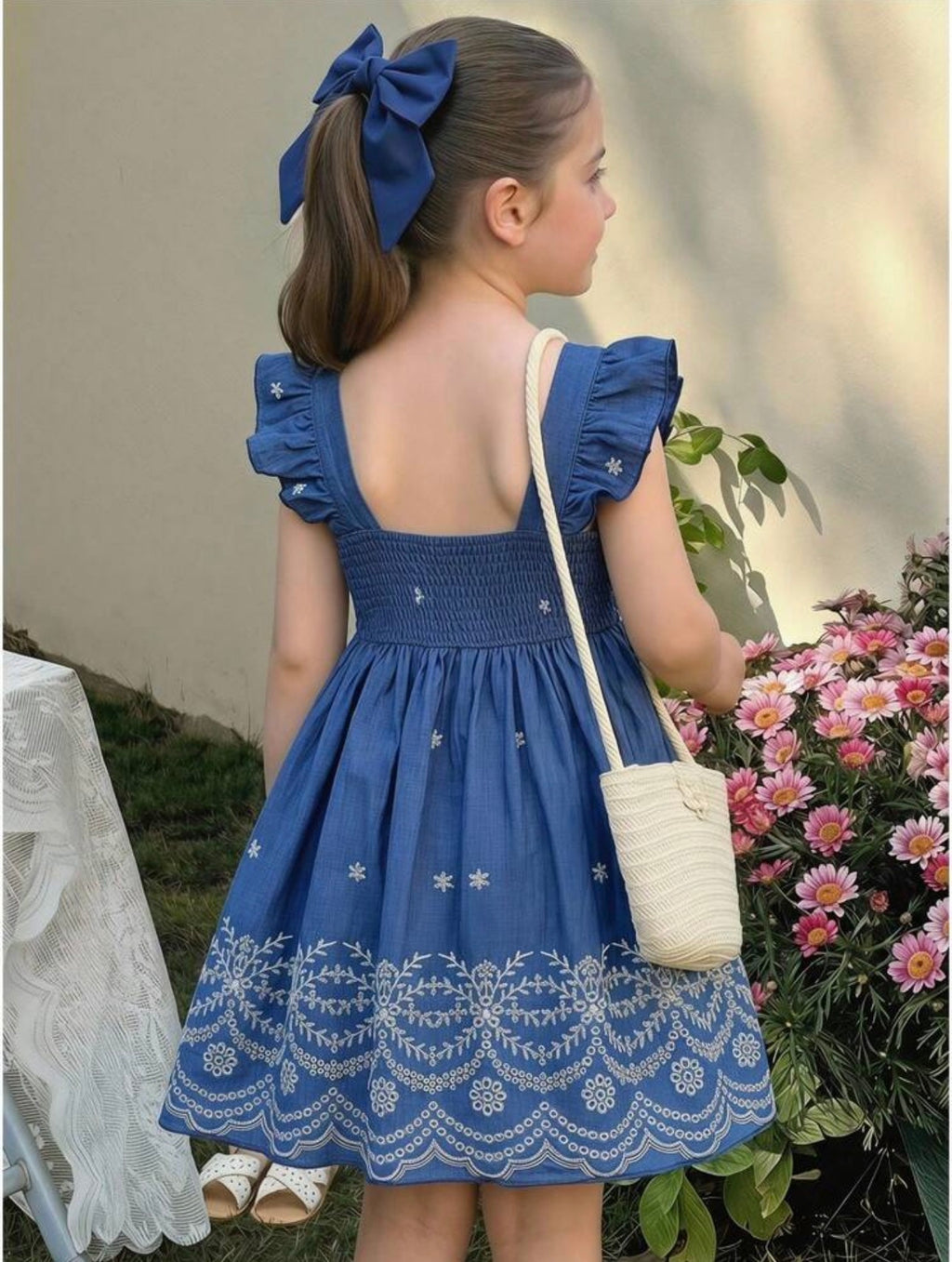 Vestido Infantil Blue Garden