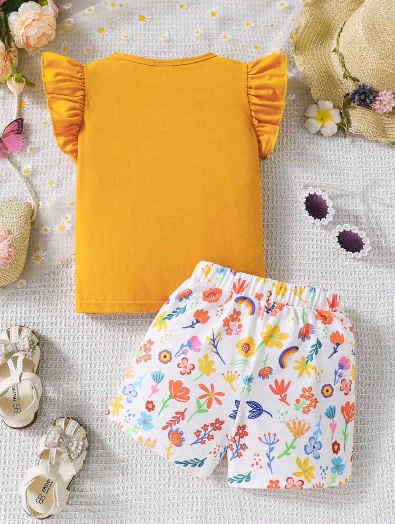 Conjunto de niña Arcoíris Floral