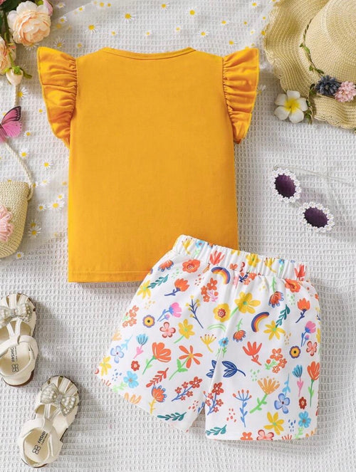 Conjunto de niña Arcoíris Floral