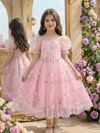 Vestido Infantil Princesa Rosa