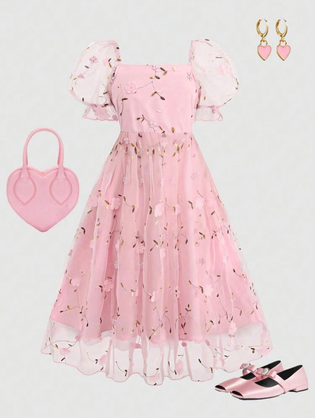 Vestido Infantil Princesa Rosa