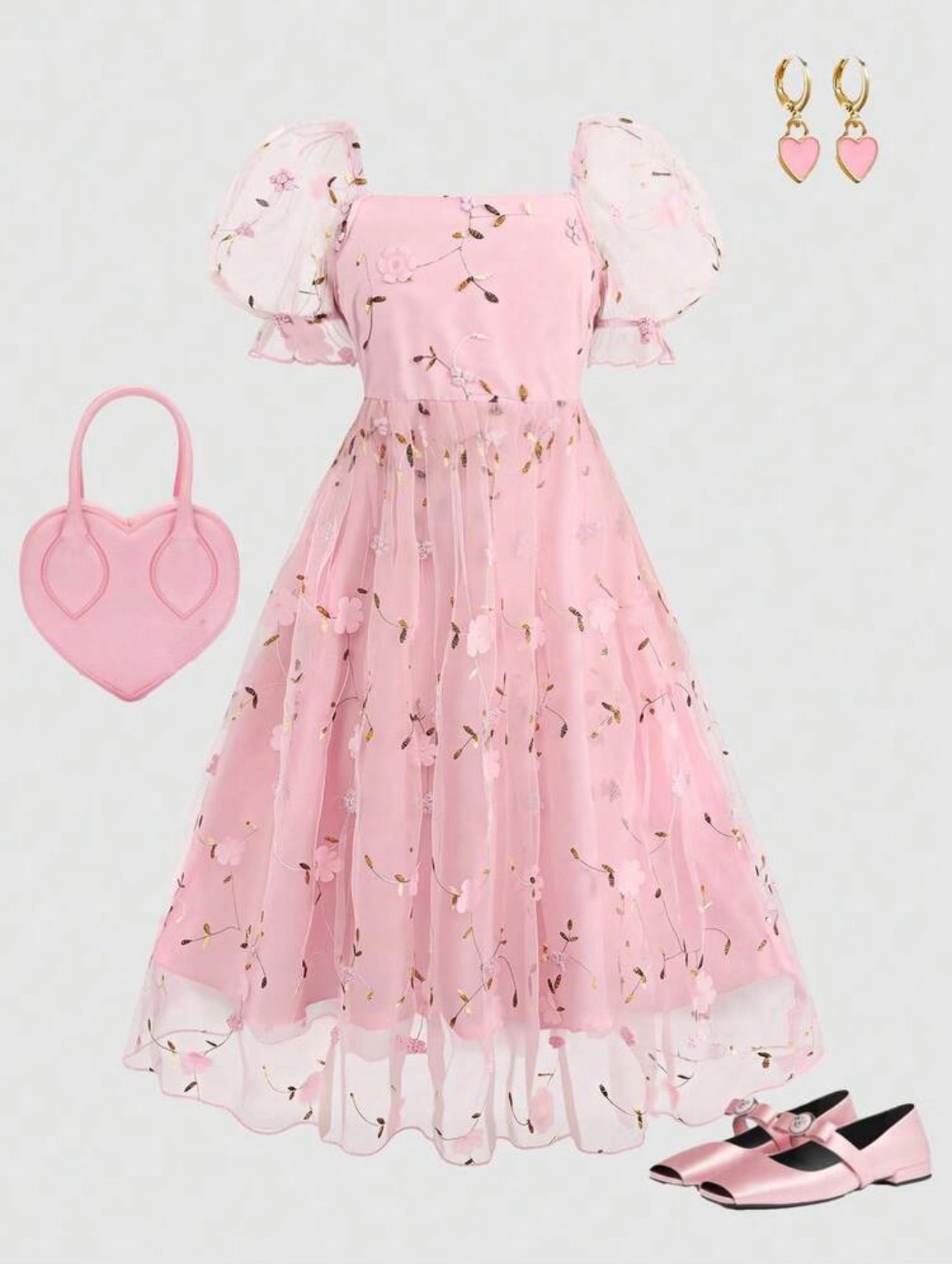 Vestido Infantil Princesa Rosa