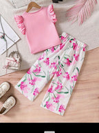 Conjunto de niña Floral Rosa