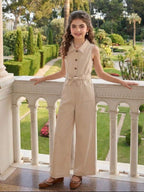 Enterizo de Niña Beige Elegance