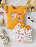 Conjunto de niña Arcoíris Floral