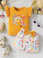 Conjunto de niña Arcoíris Floral