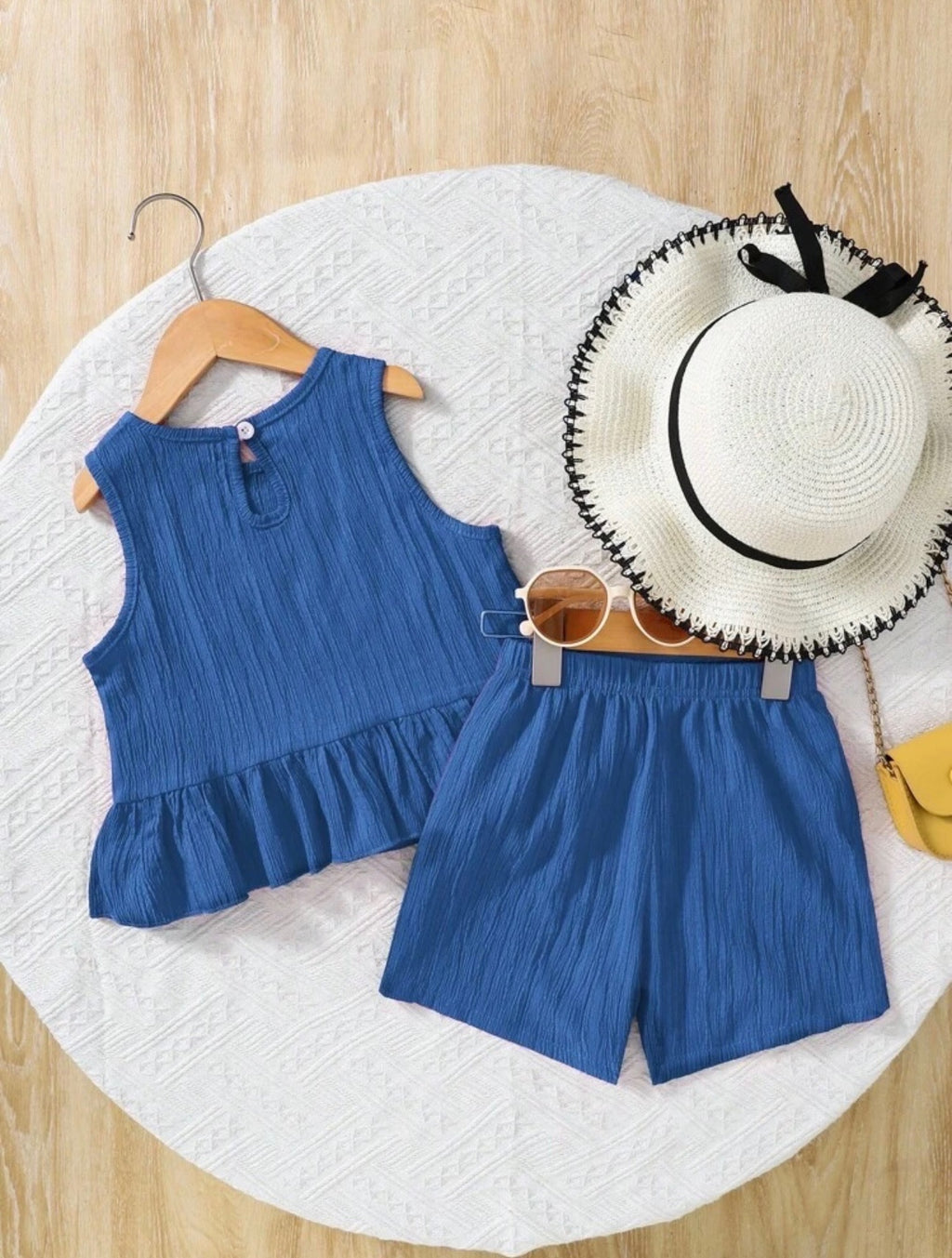 Conjunto de Niña Azul Texturizado