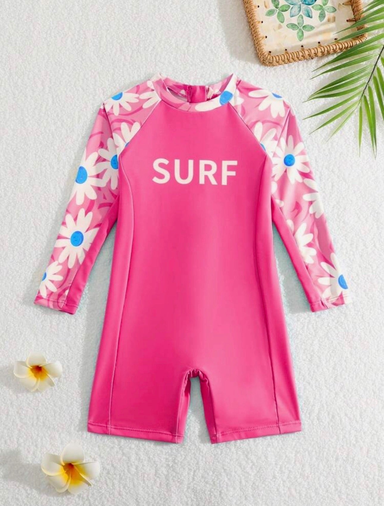Traje de Baño Infantil Surf Rosa
