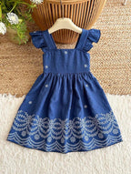 Vestido Infantil Blue Garden