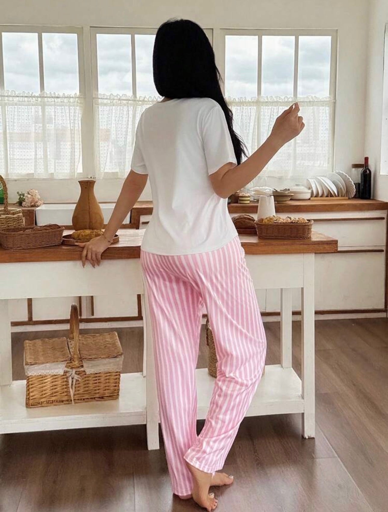 Pijama de Dama Floral Rosa
