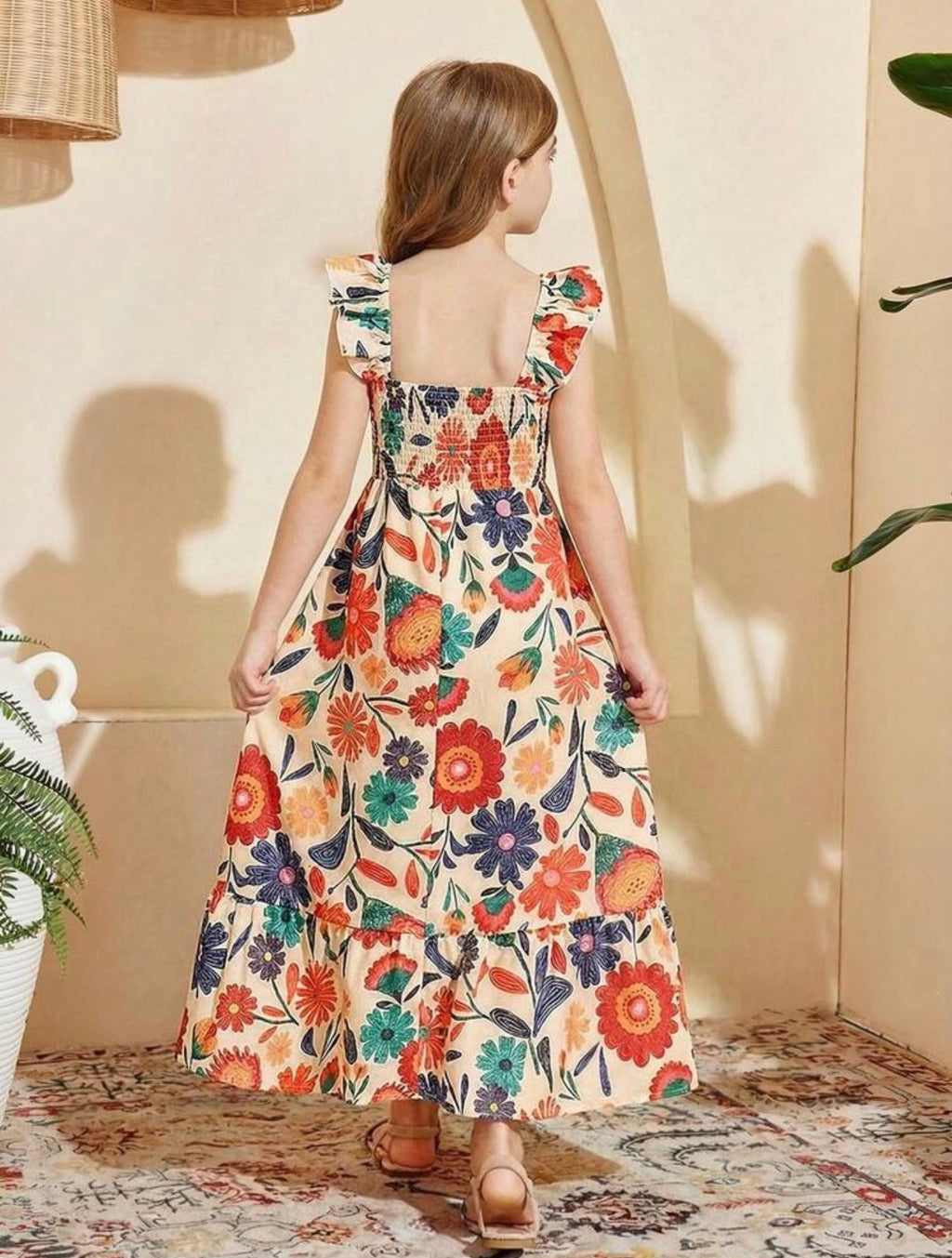 Vestido Infantil Maxi Estampado Floral Colorido