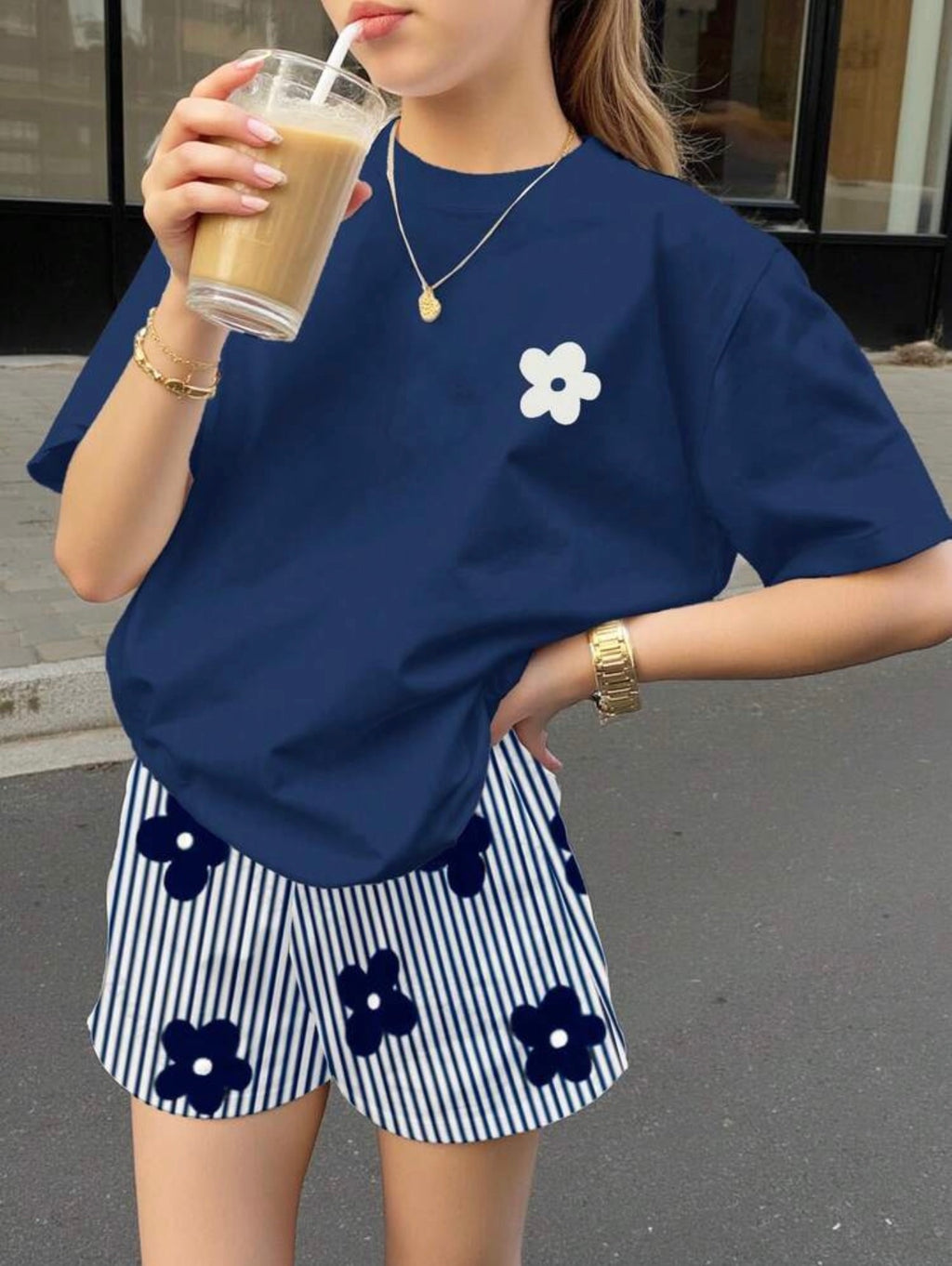 Conjunto Infantil Navy Daisy