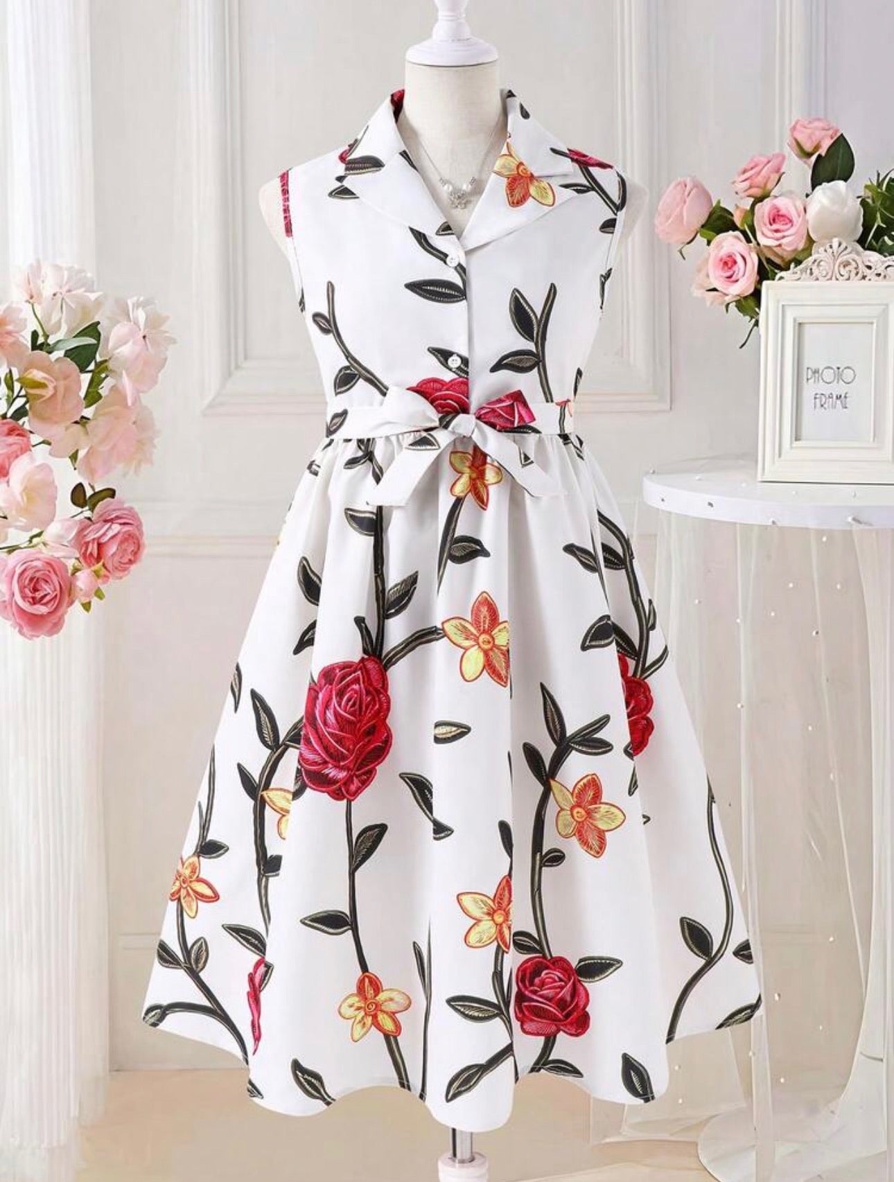 Vestido Infantil Rosas Encantadas