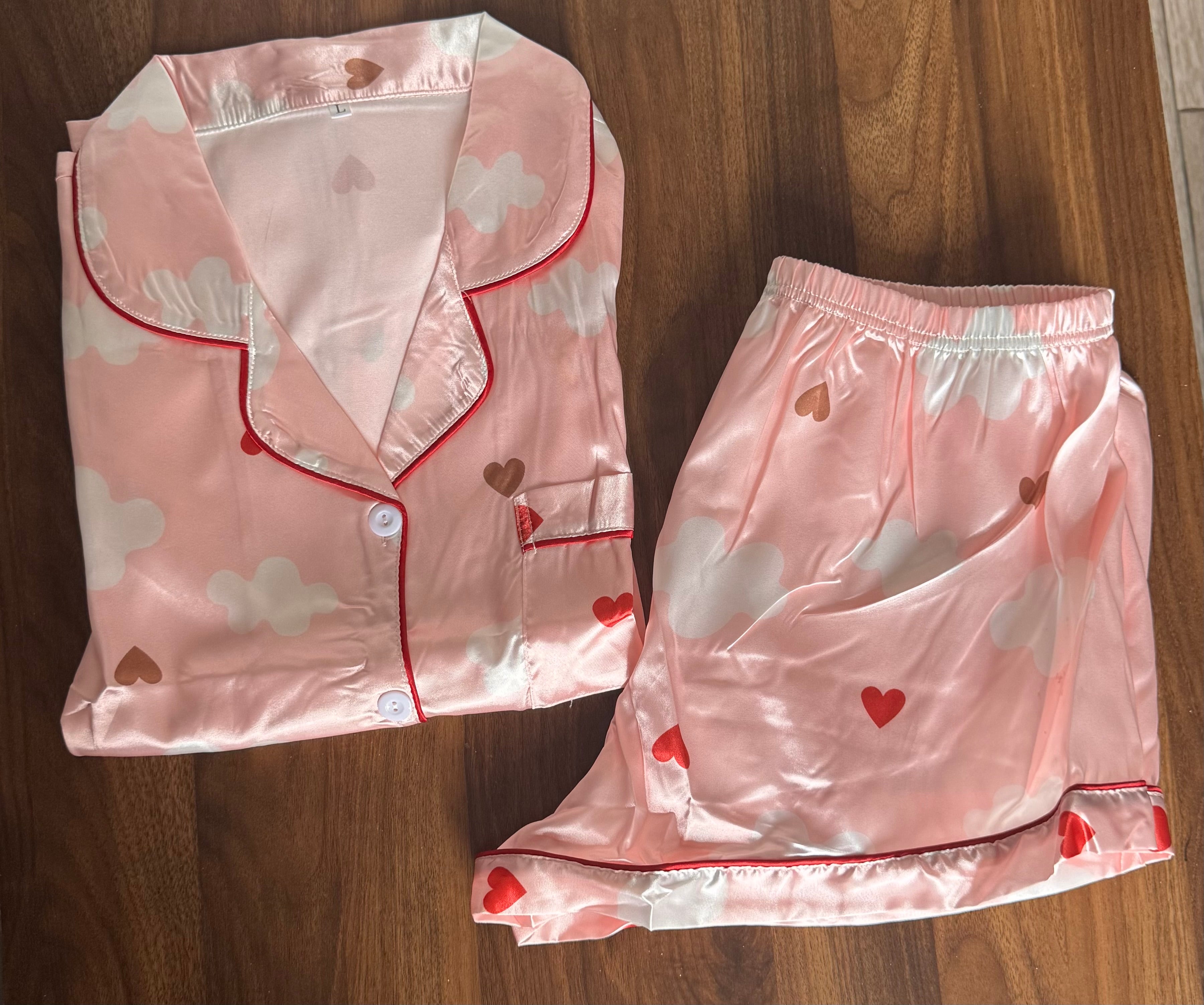 Pijama de Dama de Seda Pink Love