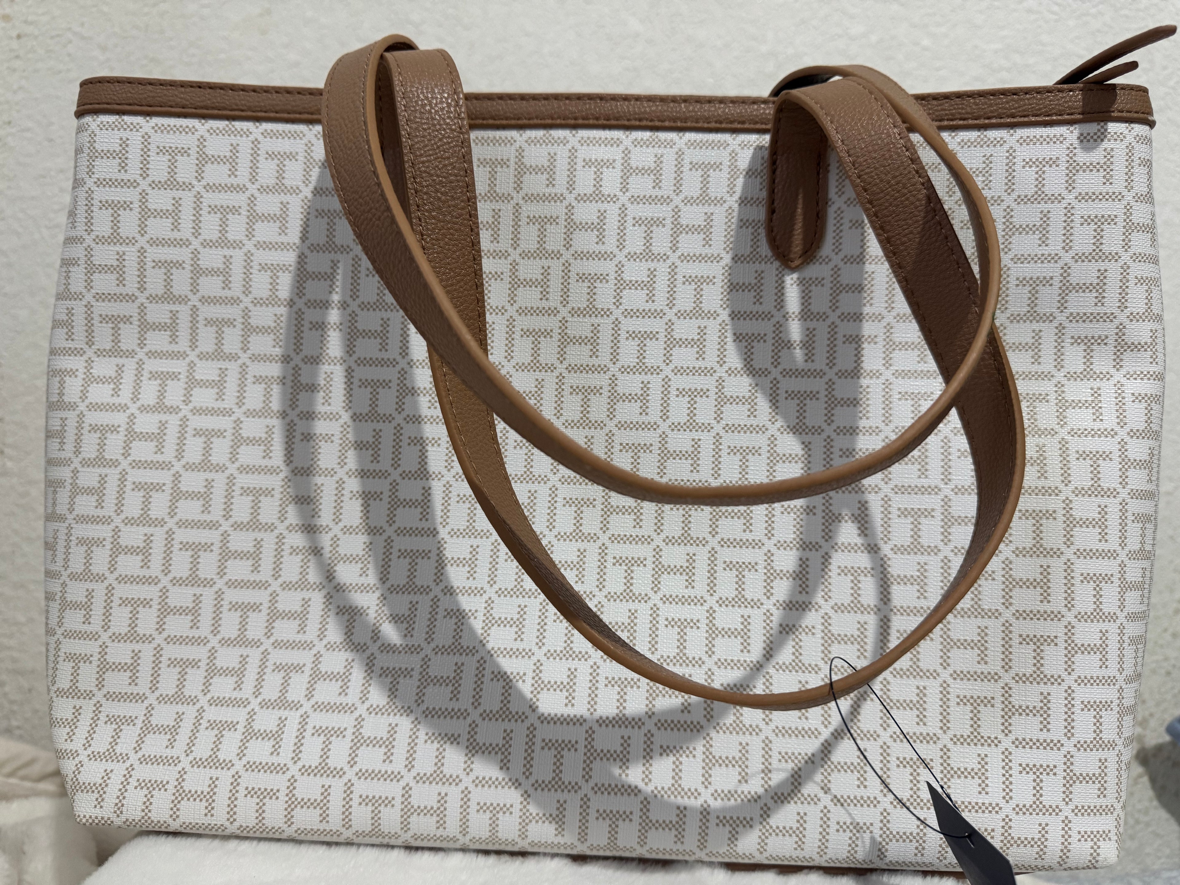 Bolsa Blanco & Beige Tommy Hilfiger Signature