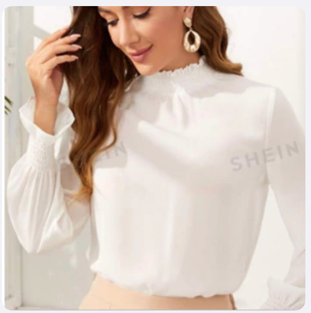 Blusa de Dama White Elegant Puff