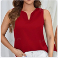 Blusa de Dama Red V-Neck Chic