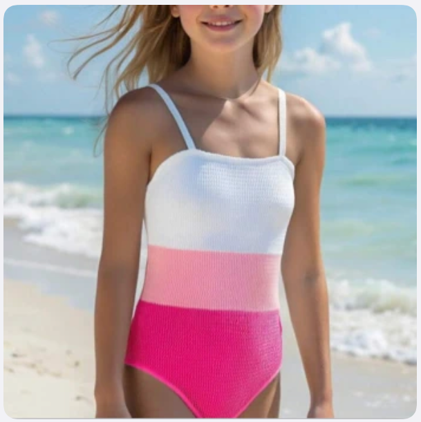 Traje de Baño de Niña Degradado Rosa
