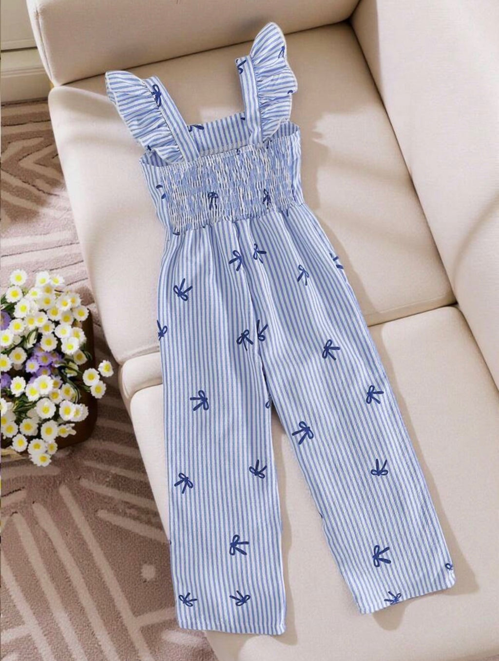 Enterizo de Niña Blue Bow Stripes