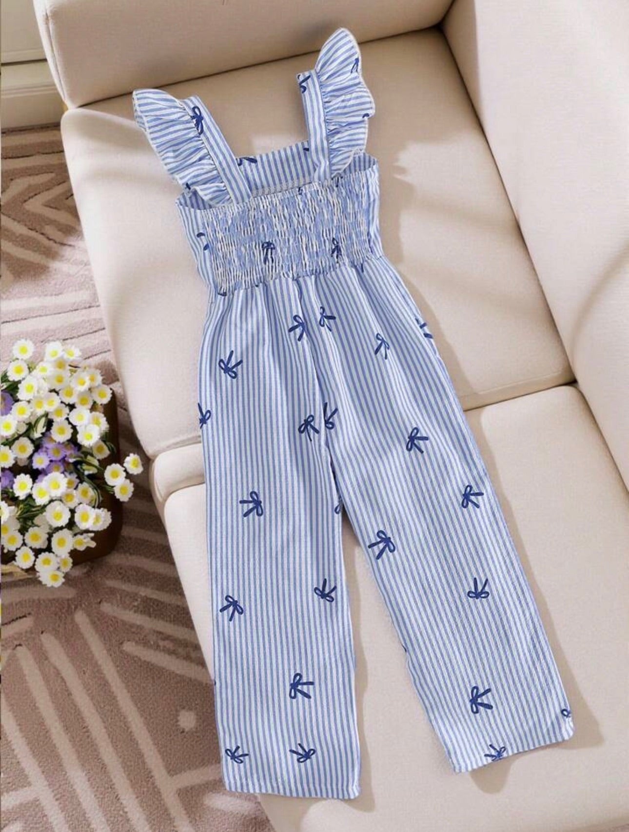 Enterizo de Niña Blue Bow Stripes
