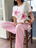 Pijama de Dama Floral Rosa