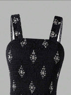 Enterizo de Niña Black Boho Print